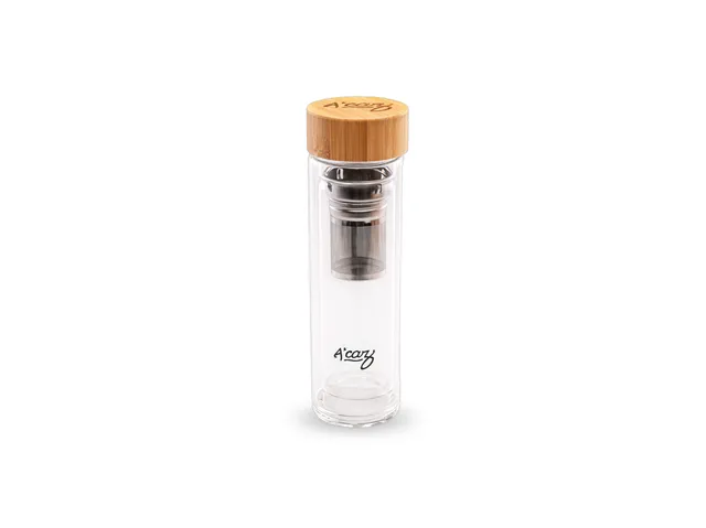 a-caz-infuseur-thermos-verre-double-paroi-420-ml-bois image 1