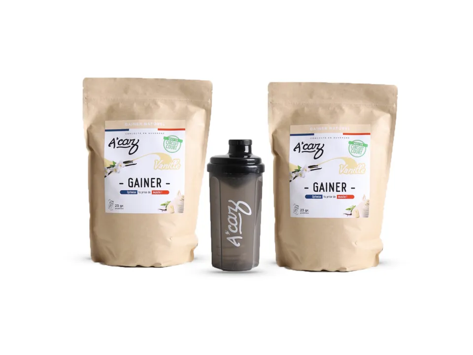 acaz-pack-d-couverte-gainer-poudre-vanille-chocolat-masse image 1