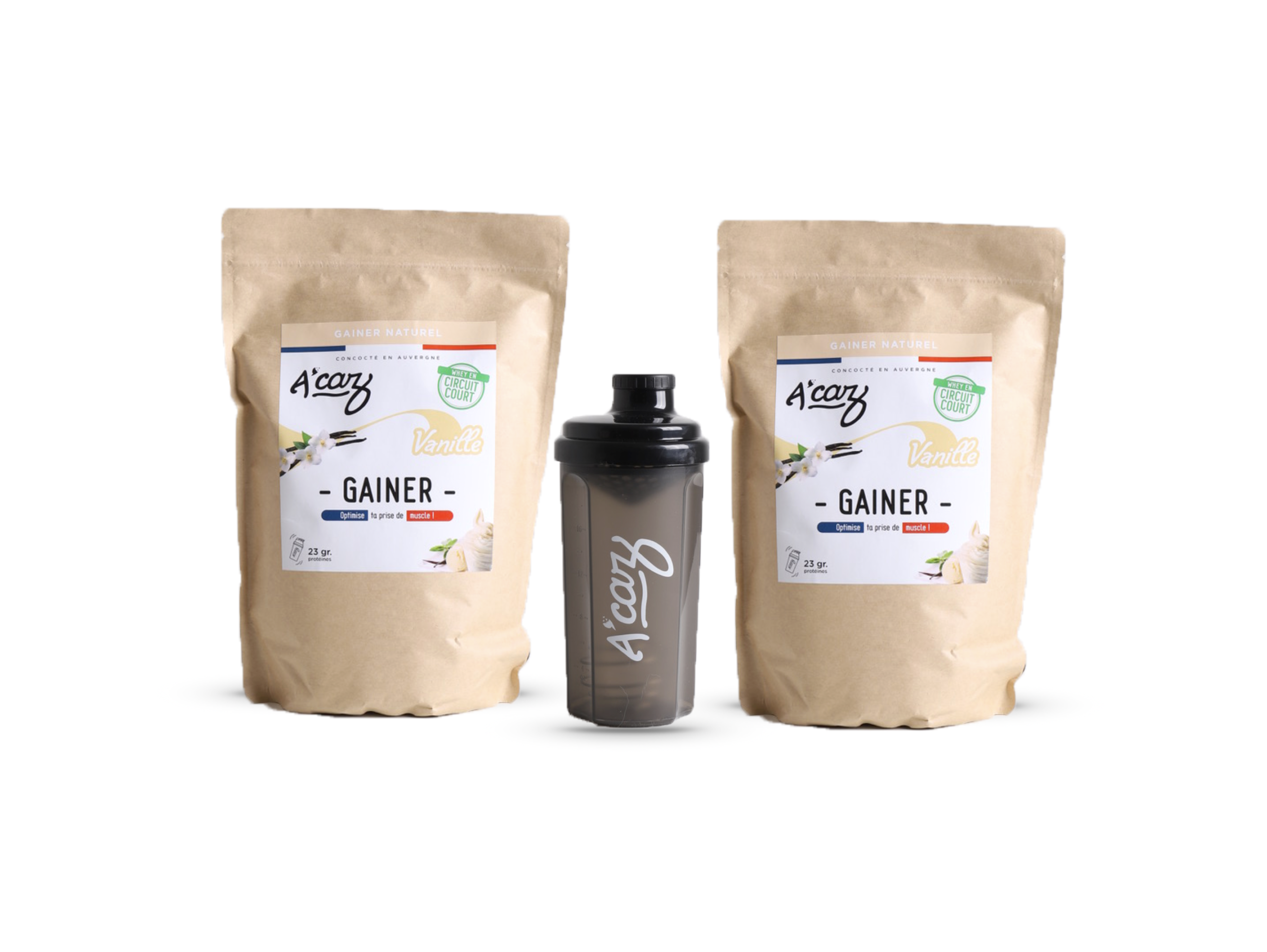 acaz-pack-d-couverte-gainer-poudre-vanille-chocolat-masse image 1
