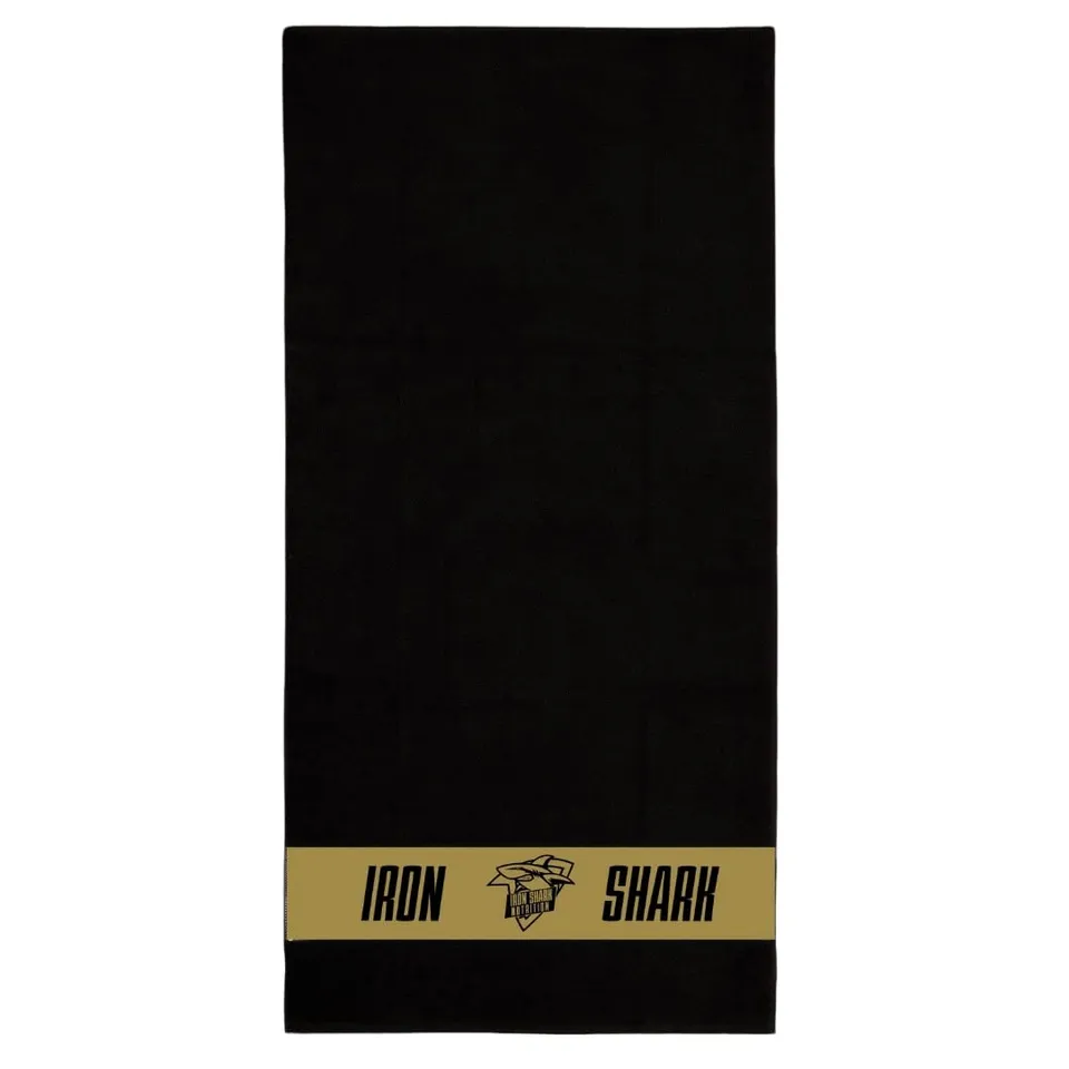 iron-shark-accessoires-serviette-black-gold-musculation image 1