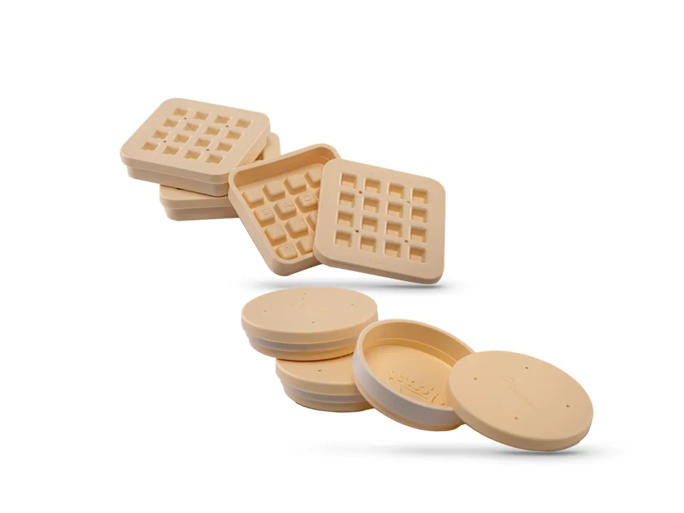 acaz-waffle-box-panbox-beige-cr-me-moules-gaufres-pancakes-lot image 1