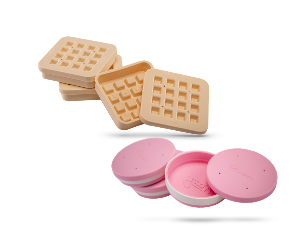 acaz-waffle-box-beige-panbox-rose-moule-gaufre-lot-6 image 2
