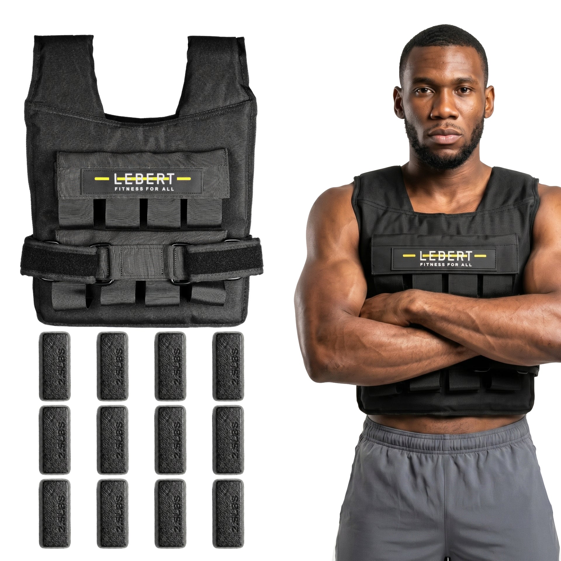 lebert-fitness-adjustable-weighted-vest-gilet-lest-r-glable-20-lb image 2