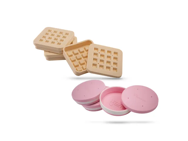acaz-waffle-box-beige-panbox-rose-moule-gaufre-lot-6 image 1