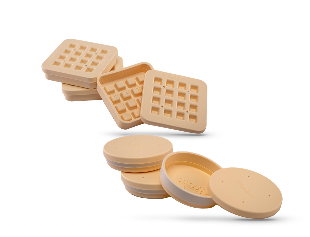 acaz-waffle-box-panbox-beige-cr-me-moules-gaufres-pancakes-lot image 2