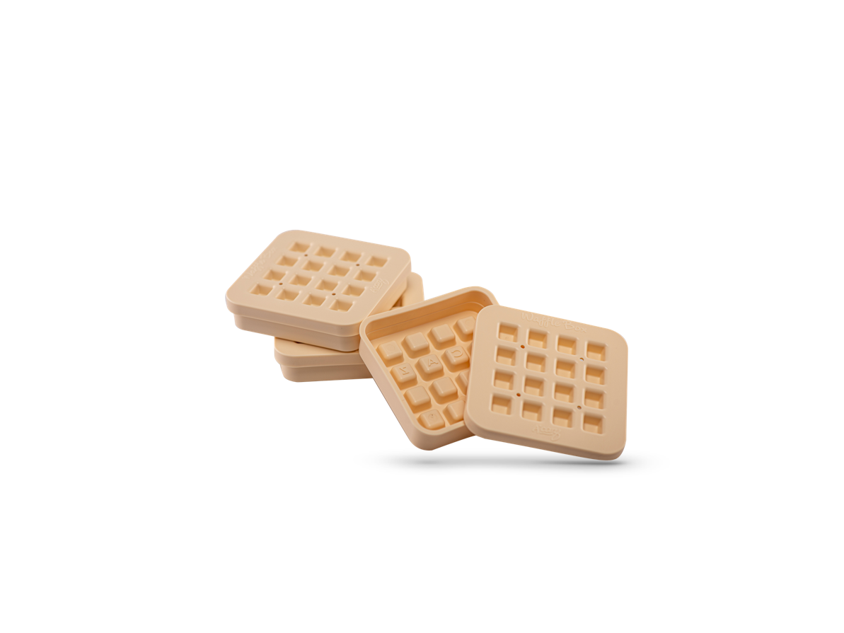 acaz-waffle-box-beige-cr-me-moule-gaufres-lot-de-3 image 1