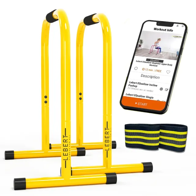 lebert-equalizers-barres-dips-jaune-classique-bande-hanches image 1