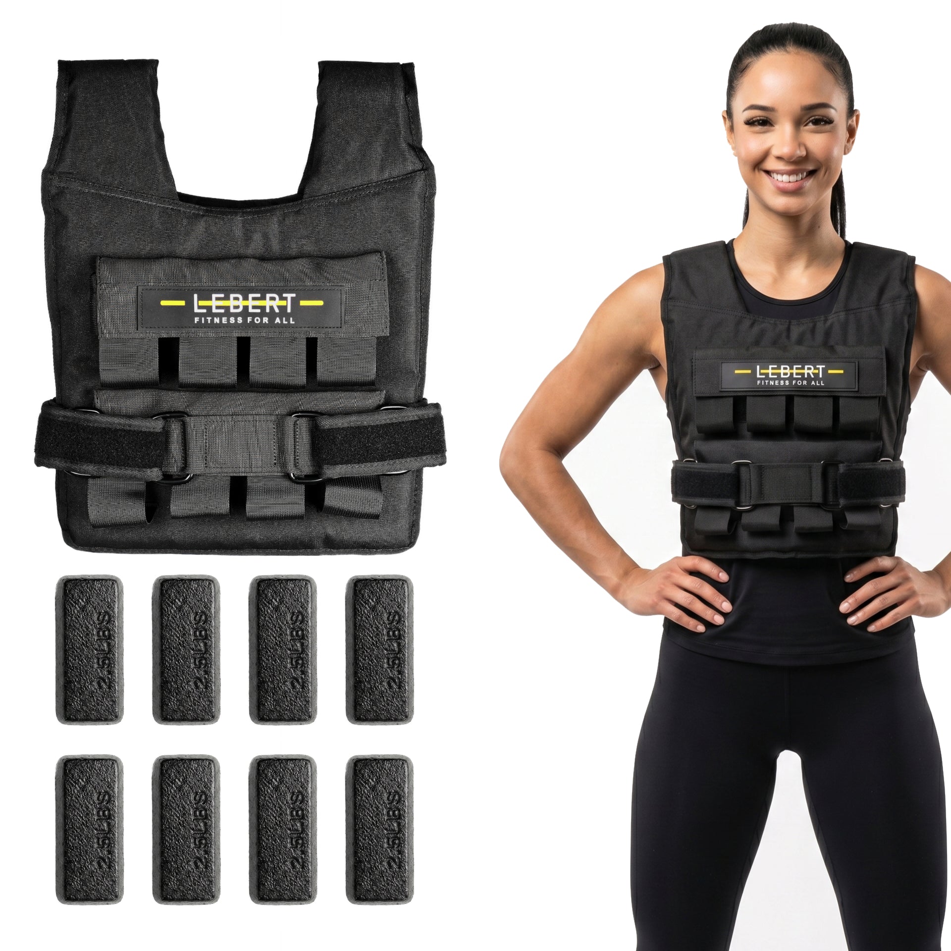 lebert-fitness-adjustable-weighted-vest-gilet-lest-r-glable-20-lb image 1