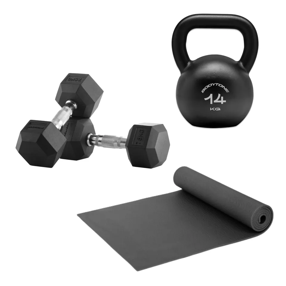 bodytone-pack-musculation-halt-res-7-5kg-kettlebell-14kg image 1