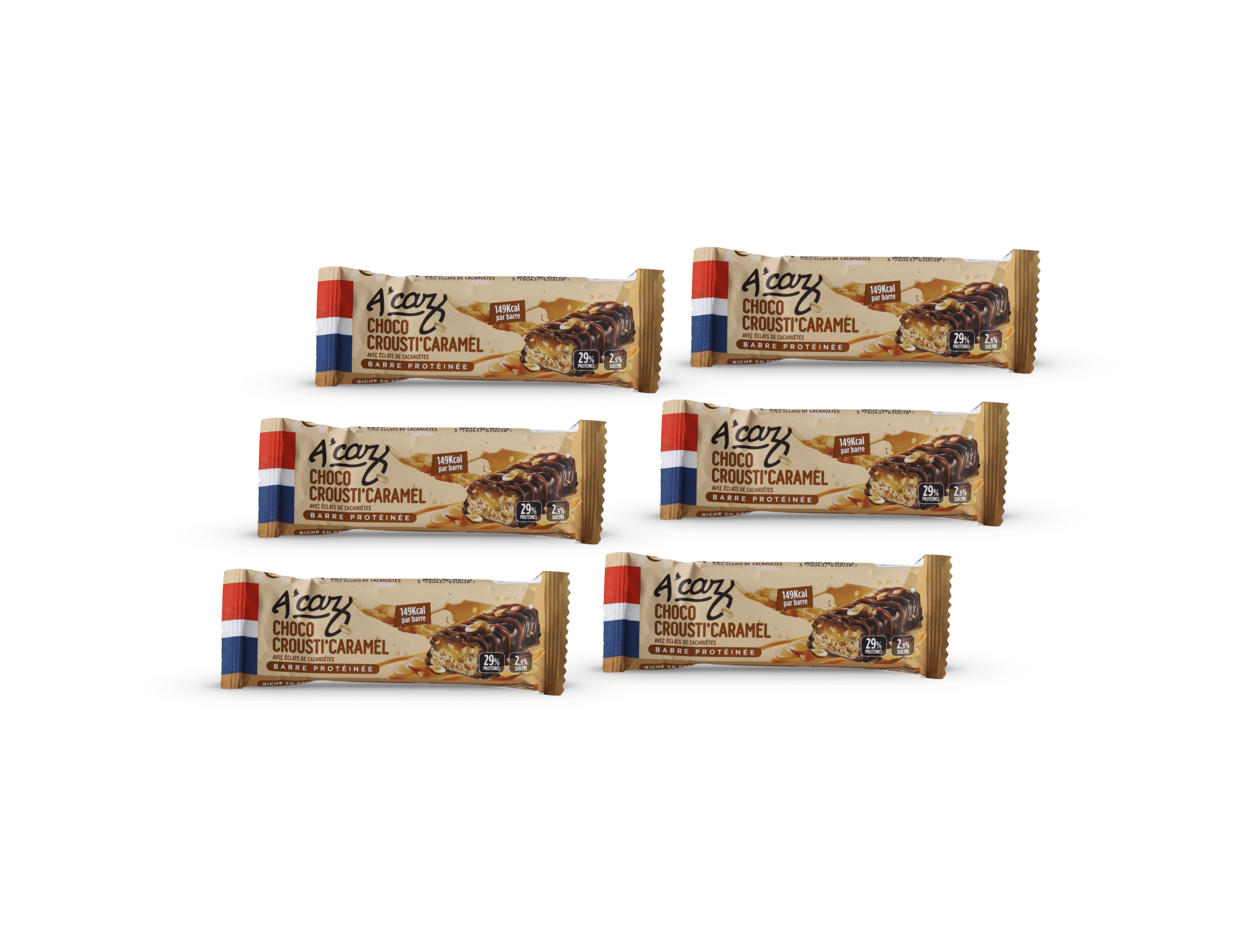 acaz-crousti-choco-caramel-barre-protein-e-pack-6-faible-en-sucre image 1